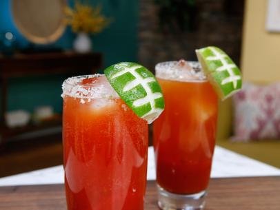 Olivia Culpo's Michelada cocktail is displayed, as seen on Food Network's The Kitchen, Season 12.
