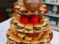 The Feltner Brothers' Slider Tower is displayed, as seen on Food Network's The Kitchen, Season 12.