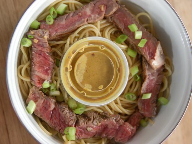 Beef Noodle Salad Bowls with Peanut Sauce image