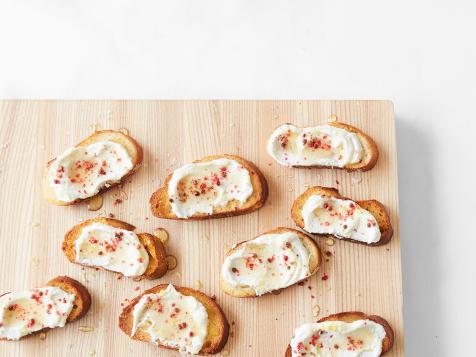 Crostini with Ricotta and Pink Peppercorns