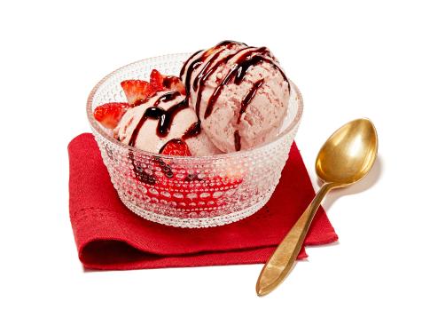 Strawberry Gelato with Balsamic Drizzle