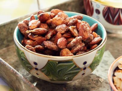 Host Tiffani Amber Thiessen's dish, Candied Almonds, as seen on Cooking Channel’s Dinner at Tiffani’s, Season 3.