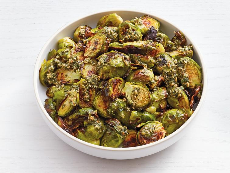 Roasted Brussels Sprouts with Mint Pesto Recipe Food Network Kitchen