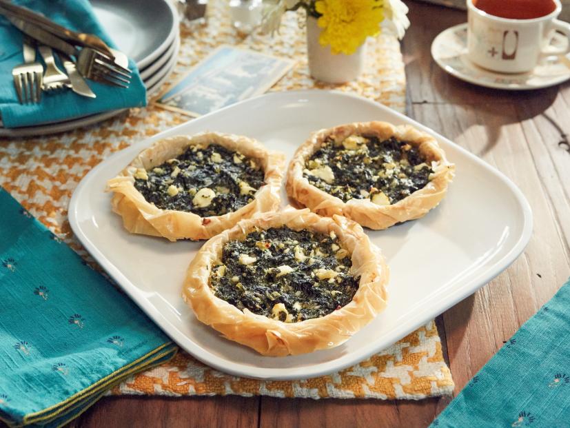 Host Tiffani Amber Thiessen's dish, Creamed Spinach Tartlets, as seen on Cooking Channel’s Dinner at Tiffani’s, Season 3.