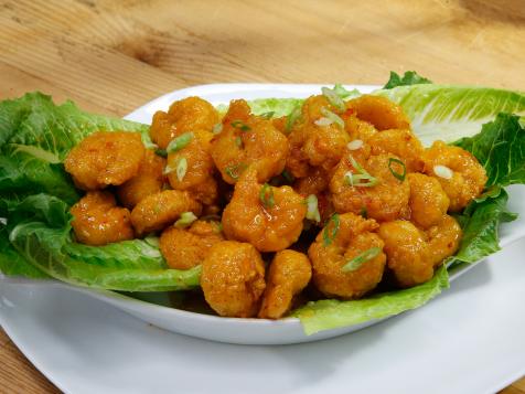 Spicy Glazed Popcorn Shrimp