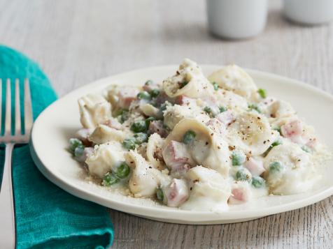 Tortellini with Cream Cheese Alfredo and Peas