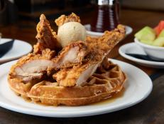 24 Diner's Chicken and Waffles in Austin, TX for FoodNetwork.com's Texas Guide