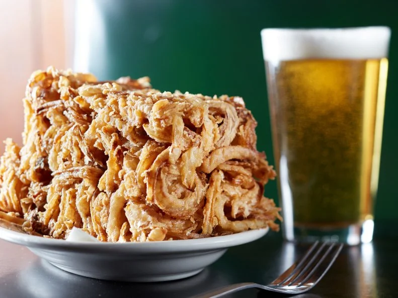 French Fried Onion Brick at Hackney's on Harms in Glenview, IL.