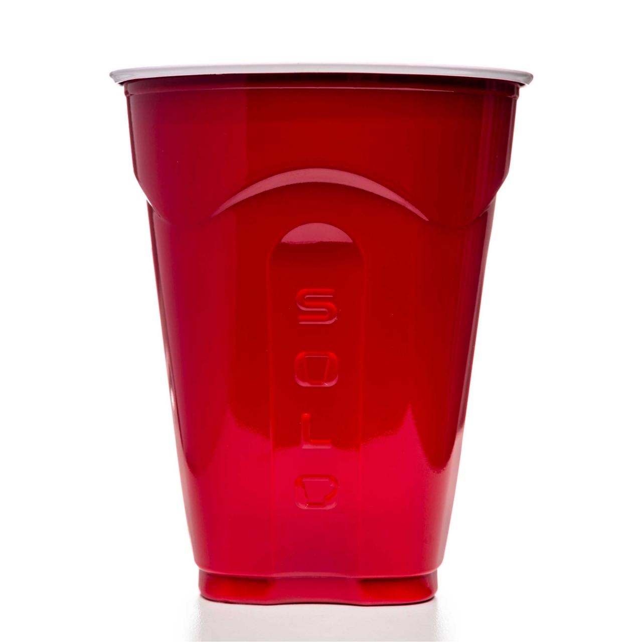 Red Cup Living Reusable Plastic Cocktail Glasses, 12 oz Red