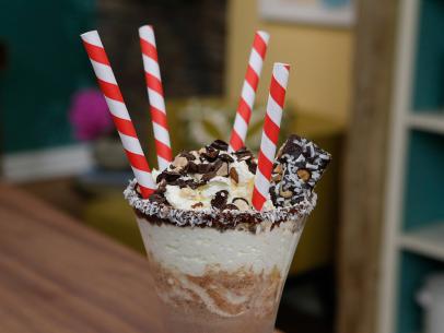 A Superfood Milkshake is displayed, as seen on Food Network's The Kitchen, Season 12.
