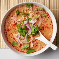 Food Network Kitchen's Soups Around the World Red Thai Curry Chicken Soup for LESSONS FROM GRANDMA/MICROWAVE VEGGIES/CHICKEN SOUP, as seen on Food Network