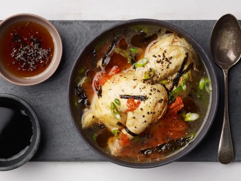Food Network Kitchen's Soups Around the Worl Samgyetang Korean Soup for LESSONS FROM GRANDMA/MICROWAVE VEGGIES/CHICKEN SOUP, as seen on Food Network