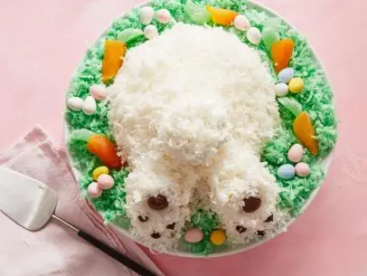 Food Network Kitchen’s Bunny Butts, Coconut Bunny Butt Cake, as seen on Food Network.