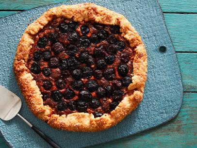 Food Network Kitchen’s Dark Chocolate and Cherry Cheesecake Galette , as seen on Food Network.