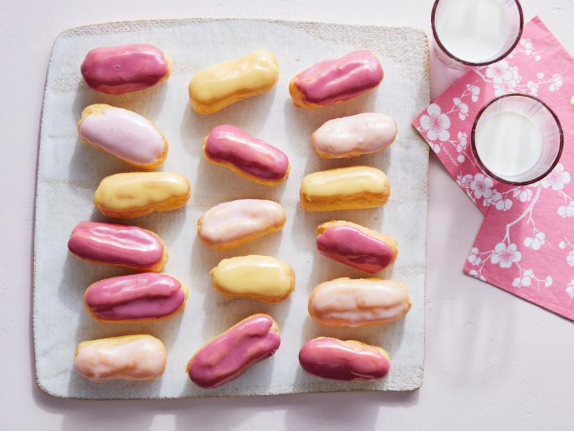 Food Network Kitchen’s Spring Ad Hoc, Spring Pastel Eclairs, as seen on Food Network.