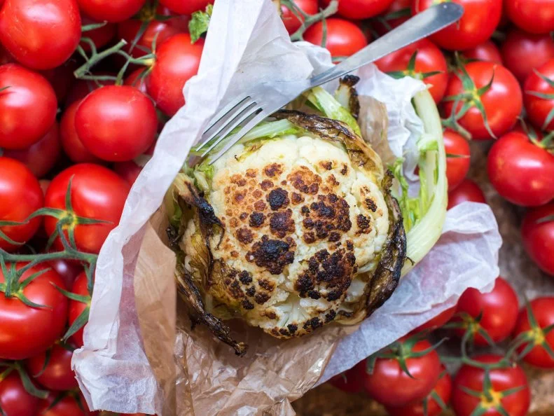 2016 december 13, Roasted head of Cauliflower at Miznon. Paris, France.