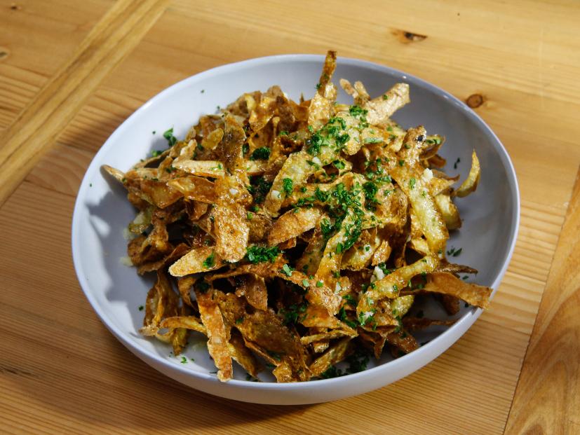 Potato Peel Fries are displayed, as seen on Food Network's The Kitchen, Season 12.