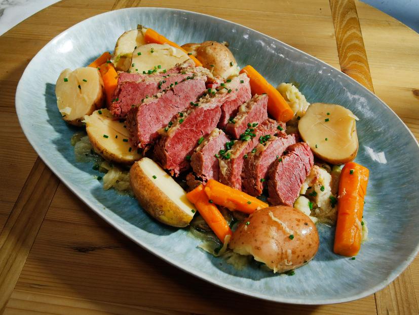 Slow Cooker Corned Beef is displayed, as seen on Food Network's The Kitchen, Season 12.