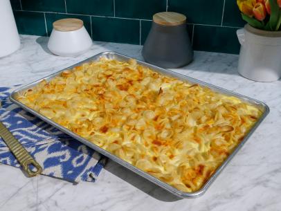 Crunchy Mac and Cheese is displayed, as seen on Food Network's The Kitchen Sink, Season 2.