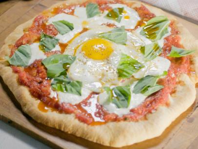 Margherita Pizza With A Fried Egg-image