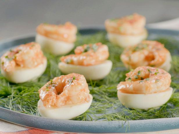 Remoulade Deviled Eggs with Pickled Shrimp_image