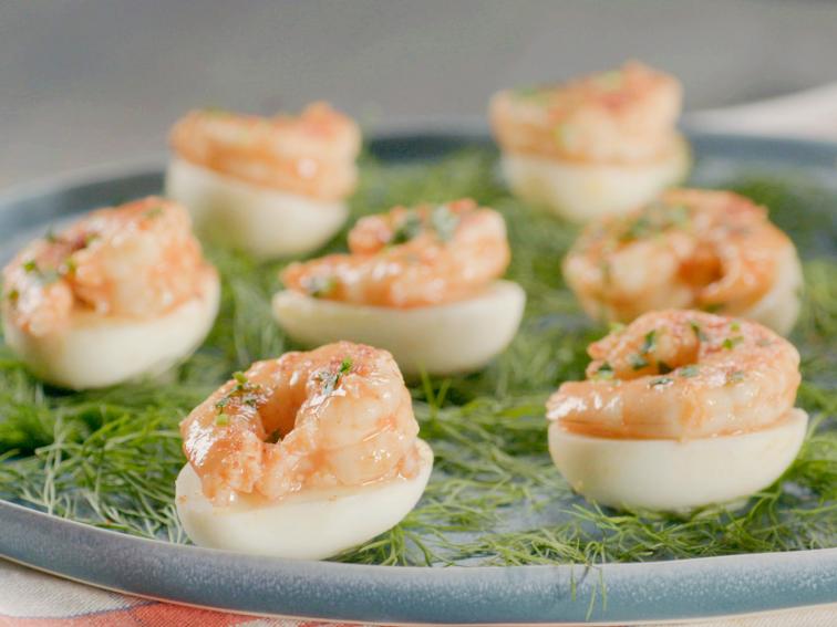 Remoulade Deviled Eggs With Pickled Shrimp Recipe 