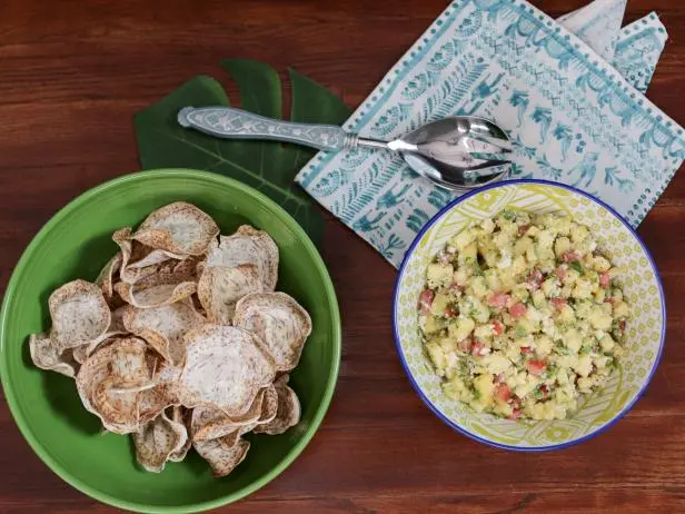 Pineapple Salsa with Taro Chips Recipe | Valerie Bertinelli | Food Network
