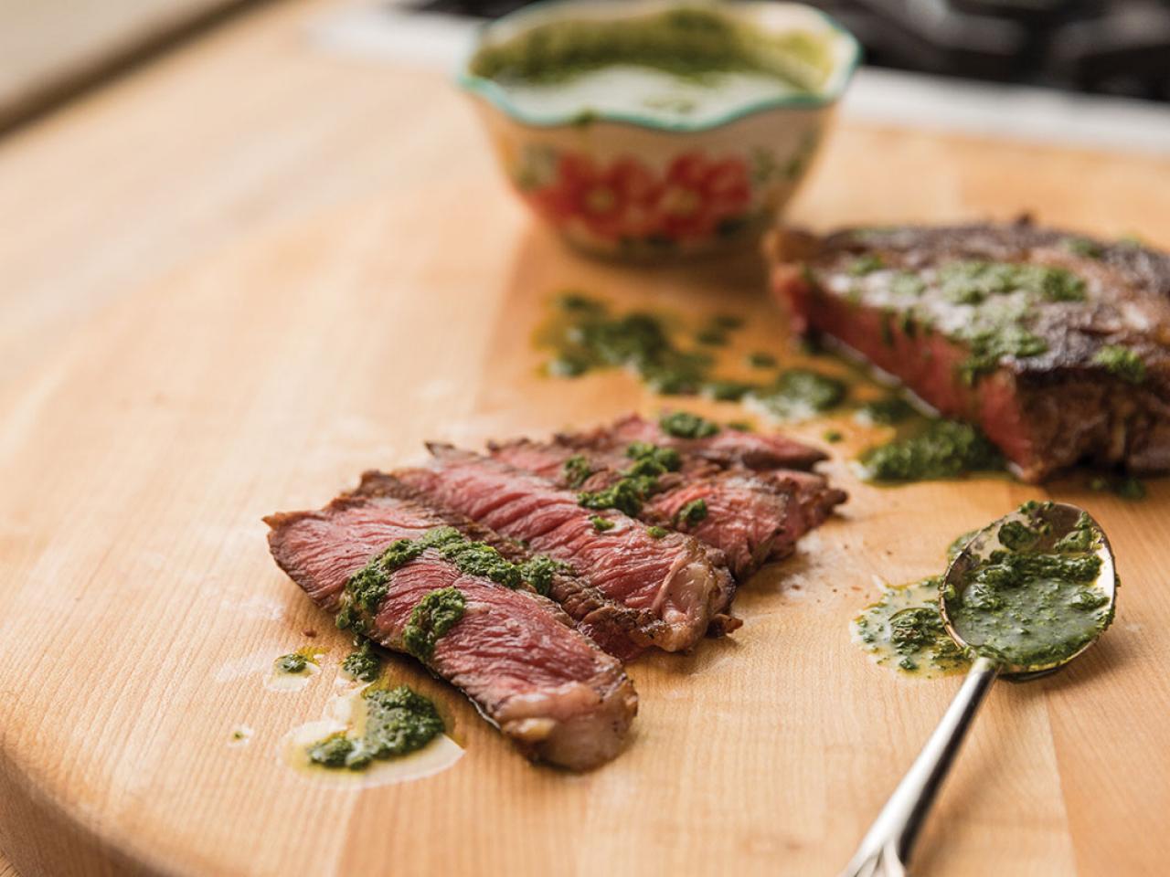 Ultimate Cast Iron Cowboy Steak with Chimichurri