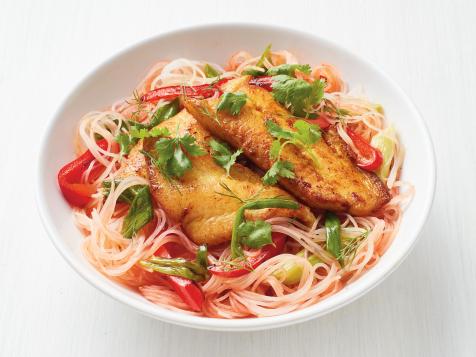 Ginger and Turmeric Catfish with Vermicelli