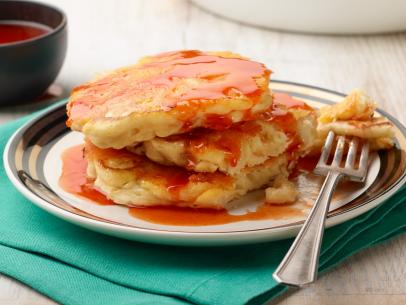 Food Network Kitchen’s Macaroni and Cheese Pancakes, as seen on Food Network.