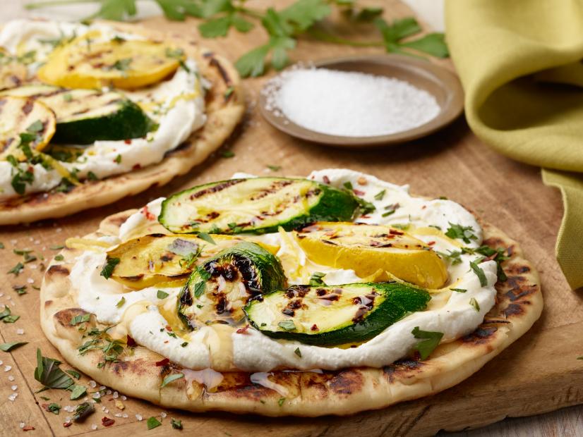 Food Network Kitchen’s Ricotta, Squash and Honey Flatbread, as seen on Food Network.