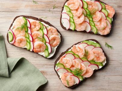 Food Network Kitchen’s Nordic Shrimp Toast, as seen on Food Network.
