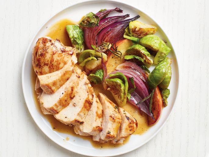 Chicken and Brussels Sprouts with Apple Cider Sauce Recipe Food Network Kitchen Food Network