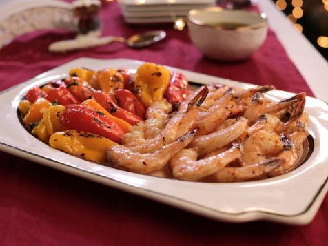 Roasted Shrimp and Peppers with Chimichurri