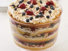 Almond, Blueberry, Raspberry Trifle