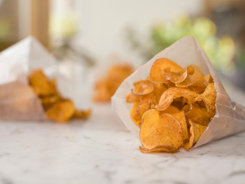 Close-up of Spicy Sweet Potato Chips