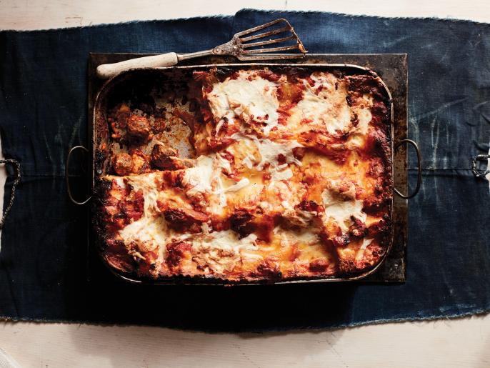Grandma Guarnaschelli's Lasagna with Mini Beef Meatballs Recipe Alex