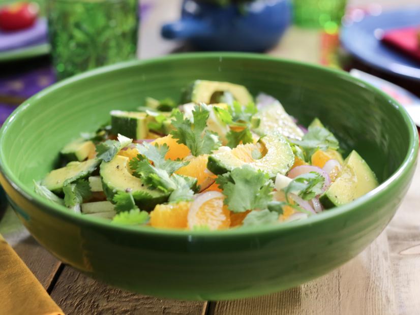 Jicama & Avocado Salad with a Lime Vinaigrette as seen on Valerie's Home Cooking Tamale Party episode, season 7.