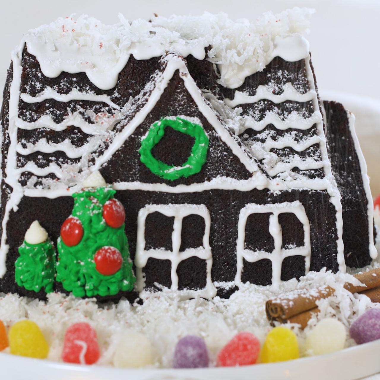 How to Make a Cozy Gingerbread House Bundt Cake - Eleanor Rose Home