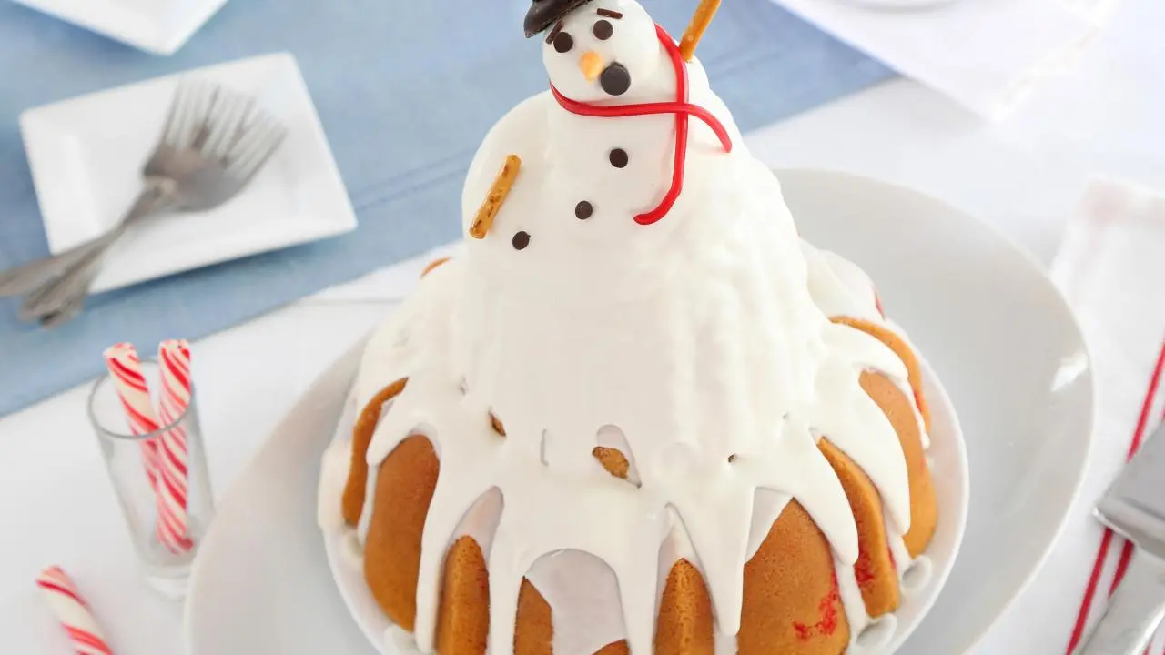 Melting Snowman Cake