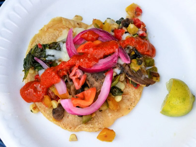 One of the tastiest vegetarian tacos in town only sets you back a couple of bucks. Head to Tacos Quetzalcoatl, a taco truck on the corner of Olympic Boulevard and Arizona Avenue in East Los Angeles. Owner Max Enriquez assembles a semi-healthy mix of seasonal vegetables and cheese on a freshly made tortilla. Wash it down with a Mexican Coke, or maybe just another taco.