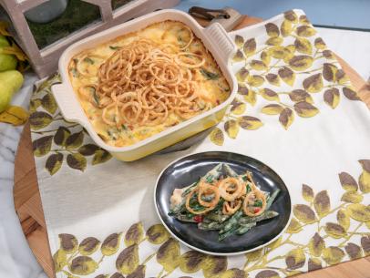 The dish Green Bean Casserole with Ree Drummond, as seen on the Friendsgiving Feast episode of The Kitchen, Season 15.
