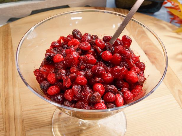 Cranberry sauce with dried cranberries is displayed as seen on The Kitchen, Season 15.