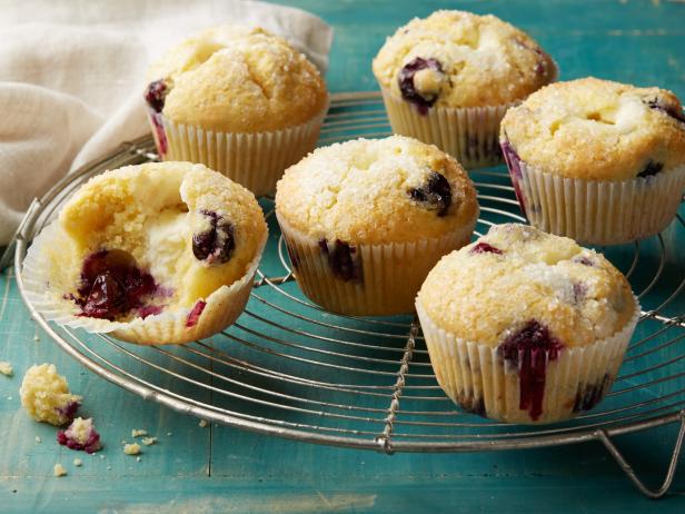 Food Network Kitchen’s Cheesecake-Stuffed Blueberry Muffin, as seen on Food Network.