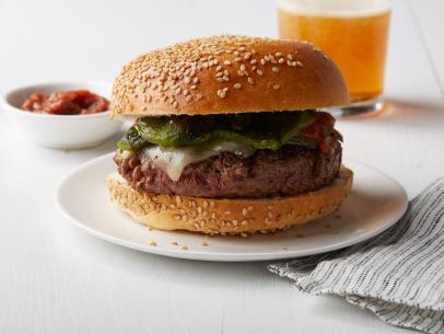 Food Network Kitchen’s Chile Rellenos Burgers, as seen on Food Network.