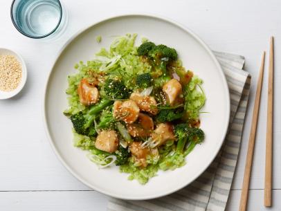 Food Network Kitchen’s Whole30 Sesame Chicken and Broccoli Rice, as seen on Food Network.