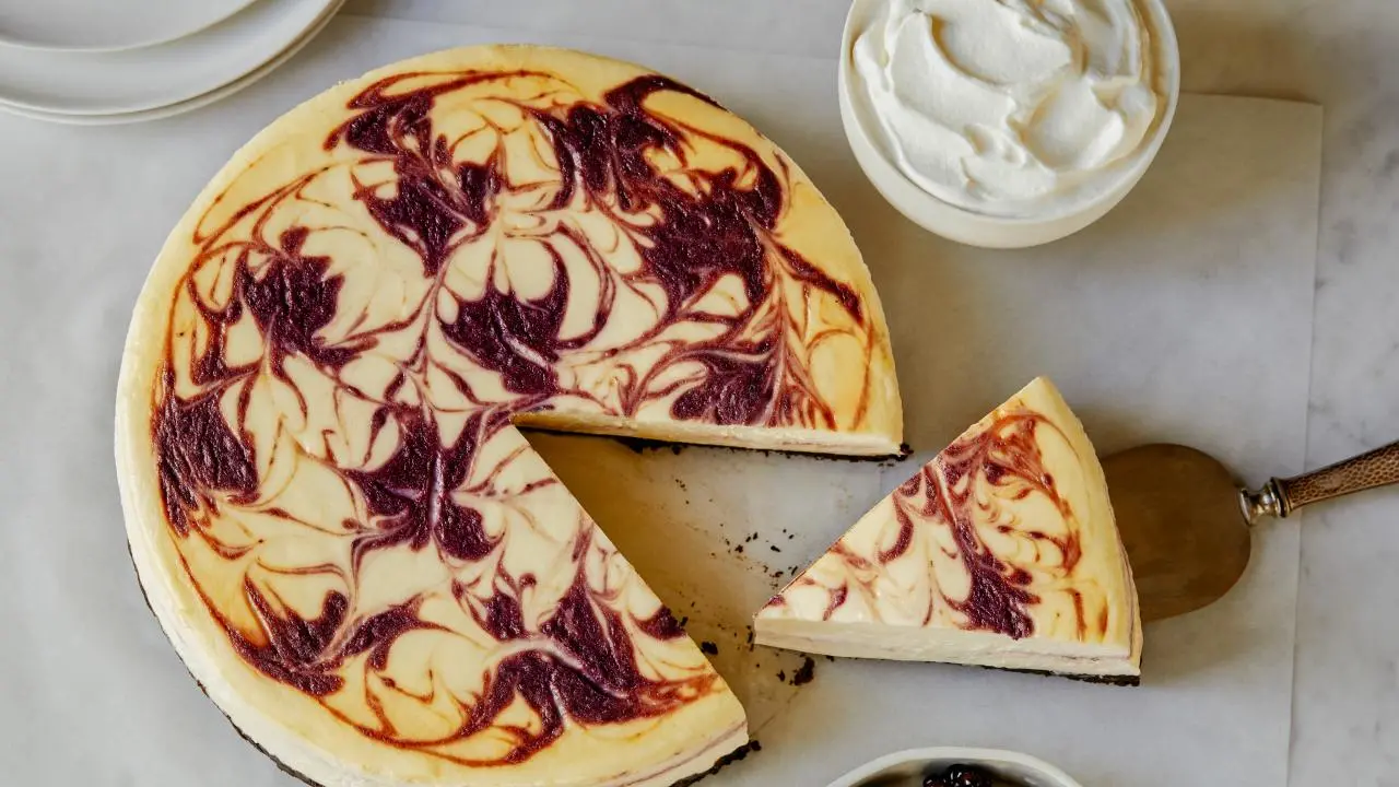 Blackberry Swirl Cheesecake