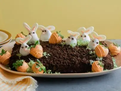 Strawberry Bunnies and Carrots Cake