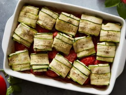 Food   Network   Kitchen’s   Cheesy   Zucchini   Packets   with   Roasted   Tomatoes.