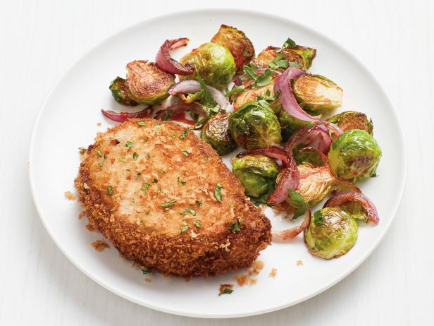 Crispy Pork Chops with Sriracha Brussels Sprouts image